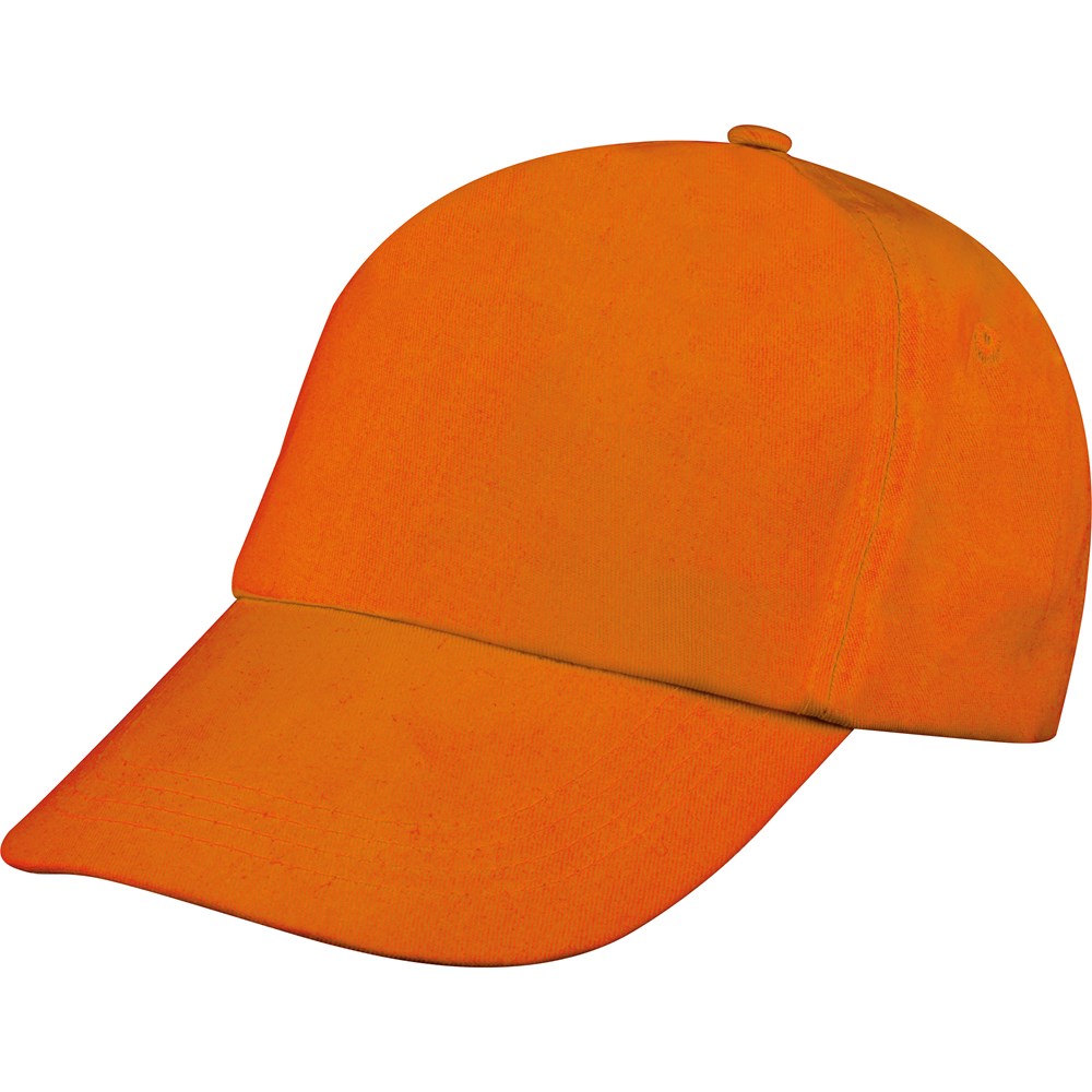 AZO-vrij katoenen baseball-cap, 5 panels - Oranje