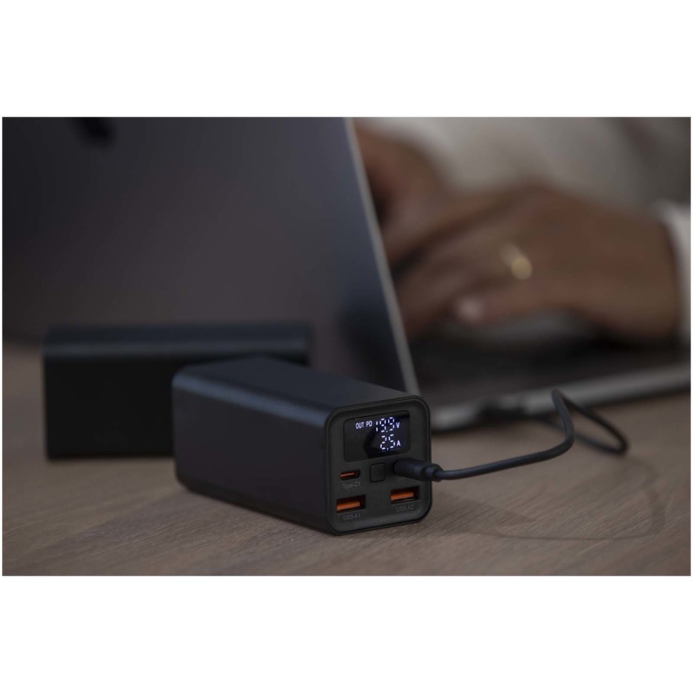 Acamar powerbank van 20.000 mAh 70 W voor laptops van gerecycled aluminium