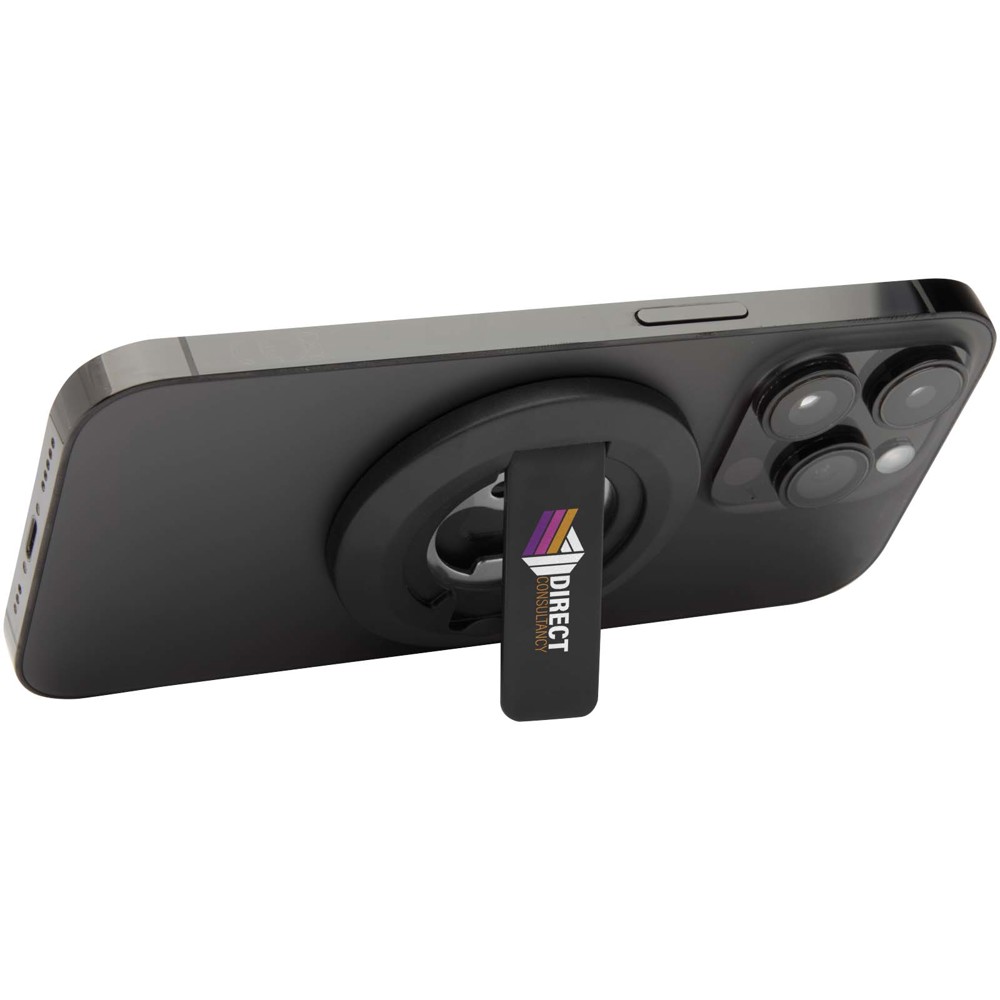 Ain magnetische telefoonstandaard van gerecycled plastic met flesopener 