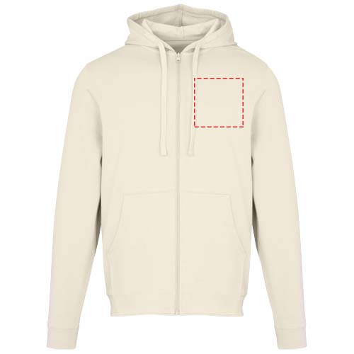 Jasper 280 g/m² unisex full-zip hoodie van OCS gerecycled organisch katoen