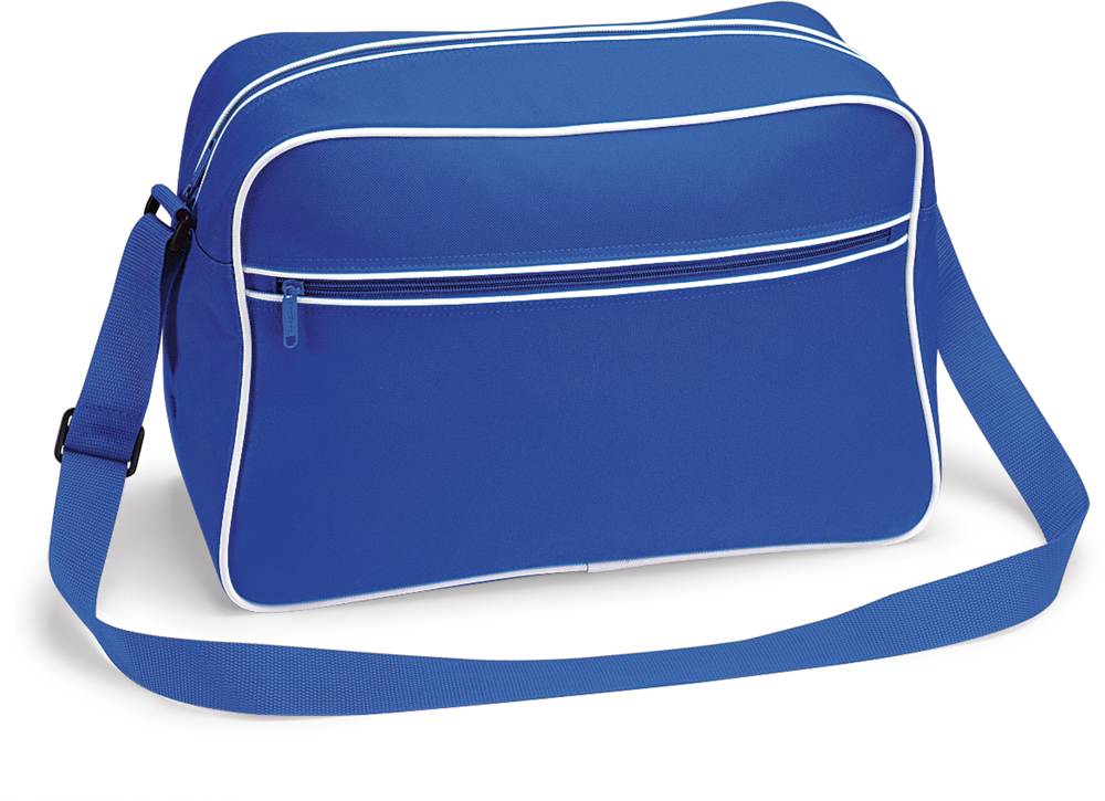 BG14 - Retro Shoulder Bag - Royal Blue / White