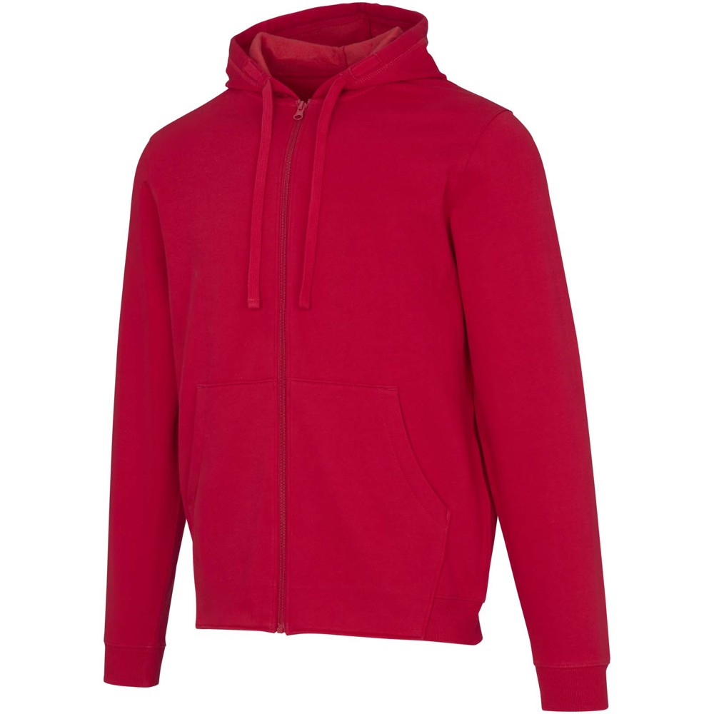 Jasper 280 g/m² unisex full-zip hoodie van OCS gerecycled organisch katoen - Rood