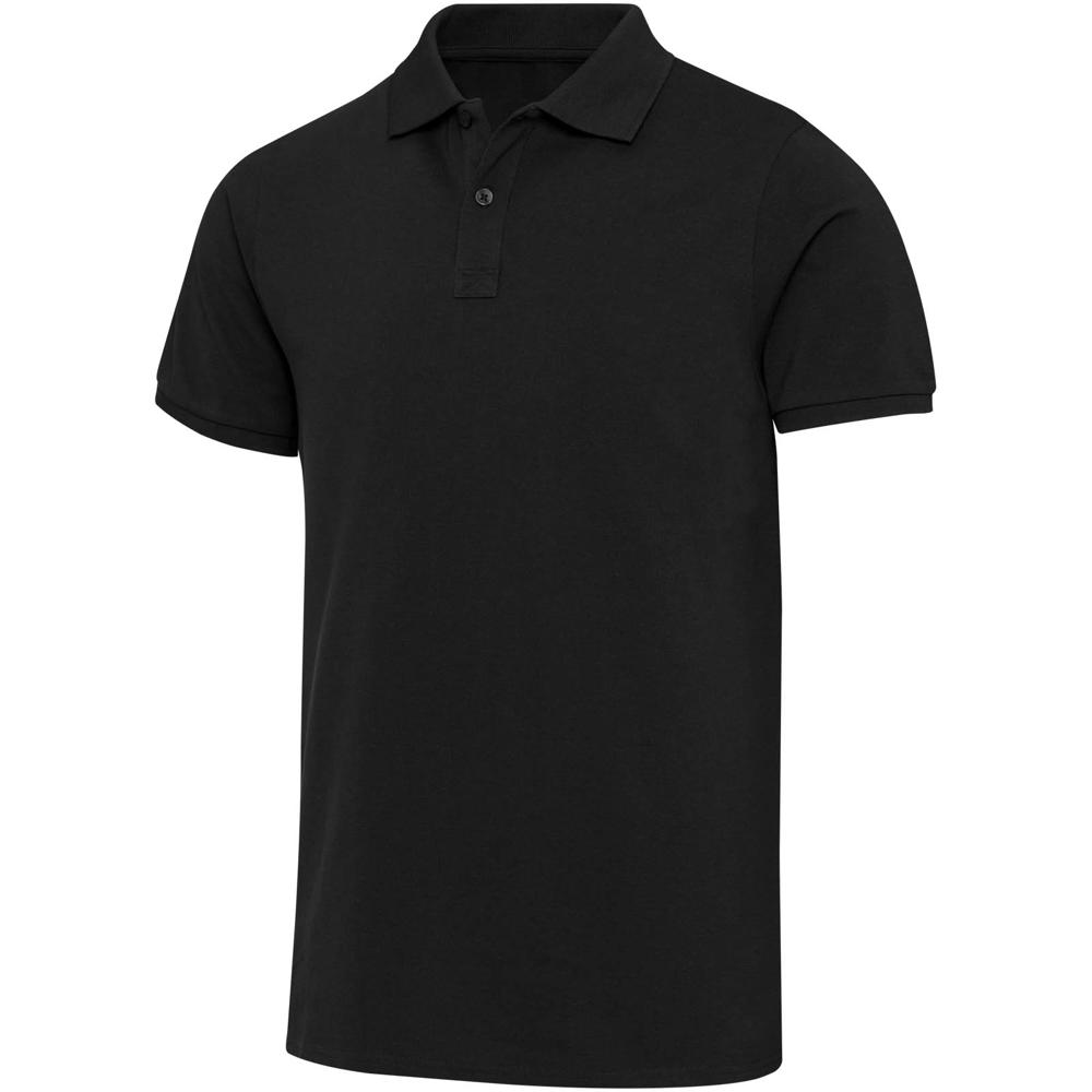 Beryl 220 g/m² unisex OCS gecertificeerde organische gerecyclede polo met korte mouwen - Zwart