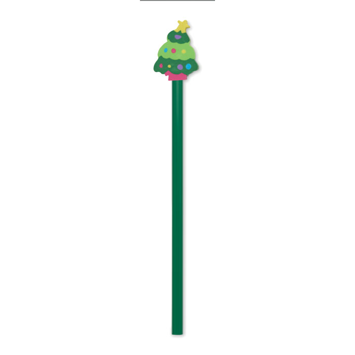 CLAUS - Kerstpotlood met gum - groen