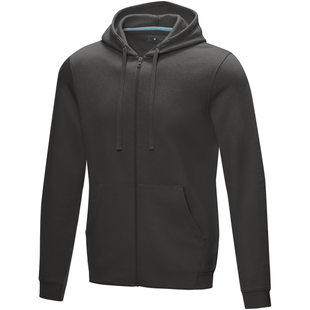 Ruby heren biologische gerecyclede hoodie met volledige rits - Stormgrijs