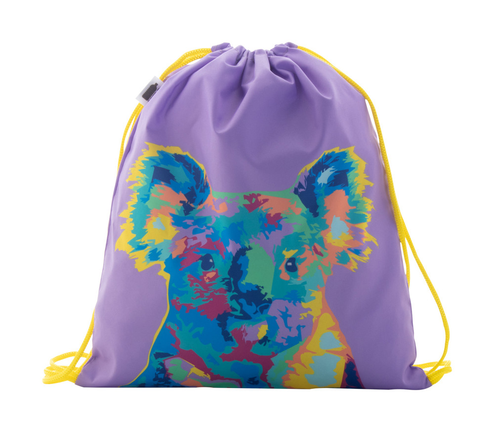 CreaDraw Kids RPET - custom made gemaakte tas met trekkoordsluiting voor kinderen - geel/wit