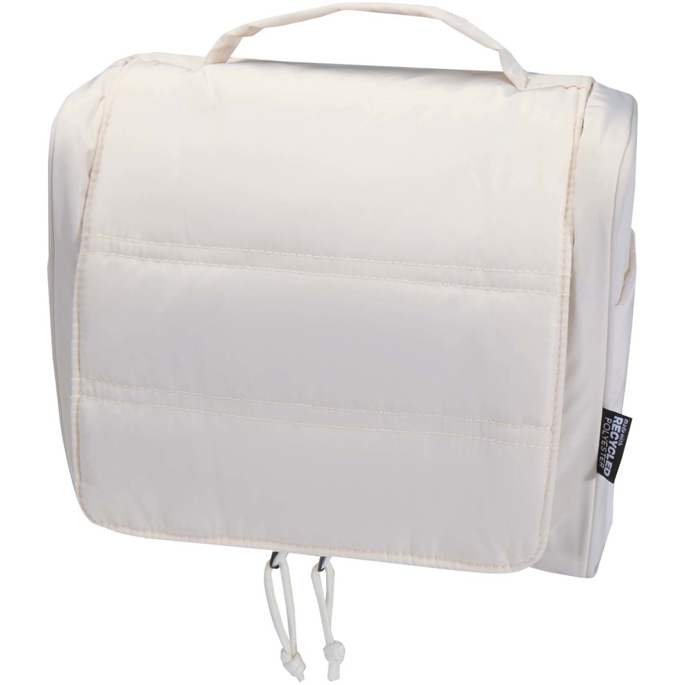 Puffer GRS gerecycleerde ophangbare canvas toilettas 8L - Zandsteen