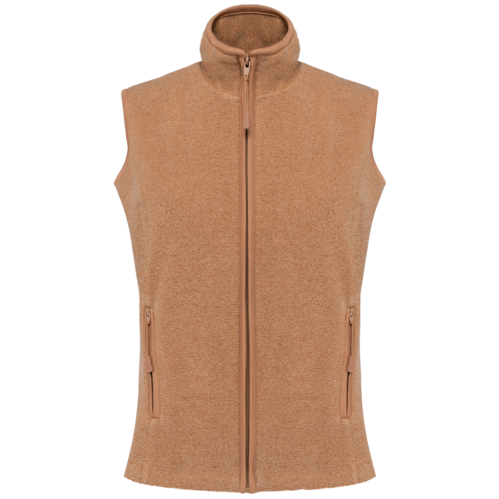 - Bodywarmer van microfleece dames - Camel Heather