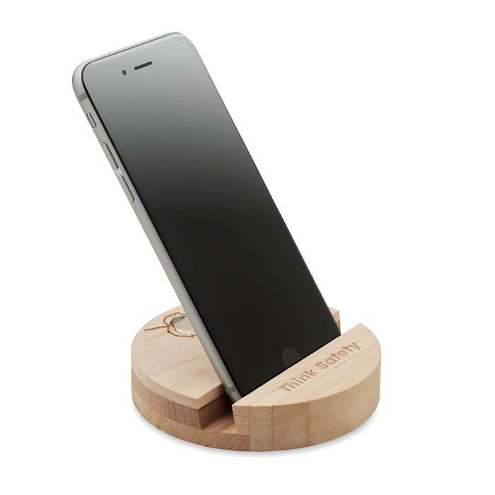 GROW ROUND STAND - Berkenhouten telefoonhouder