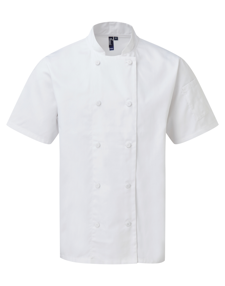 PR902 - Coolchecker® koksjas met korte mouwen - White