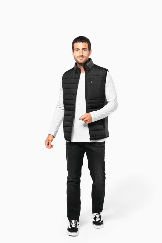 K6170 - Herenbodywarmer in twee stoffen