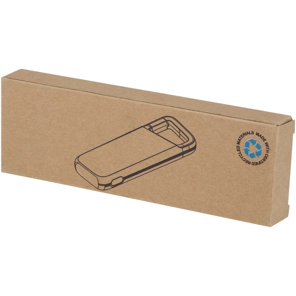 Alkes waterbestendige powerbank van 5000 mAh 12 W van gerecycled plastic met karabijnhaak