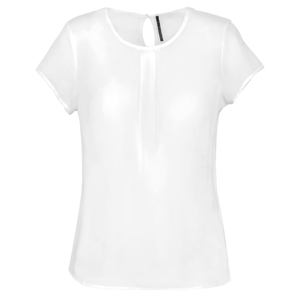 K5002 - Damesblouse in crêpe met korte mouwen - off white