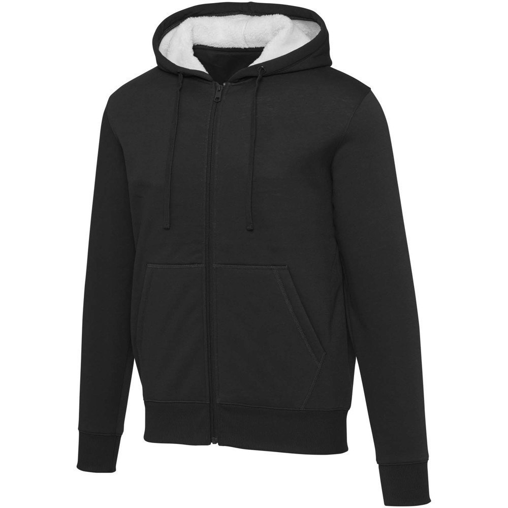 Natron 320 g/m² sherpahoodie met volledige rits - Zwart