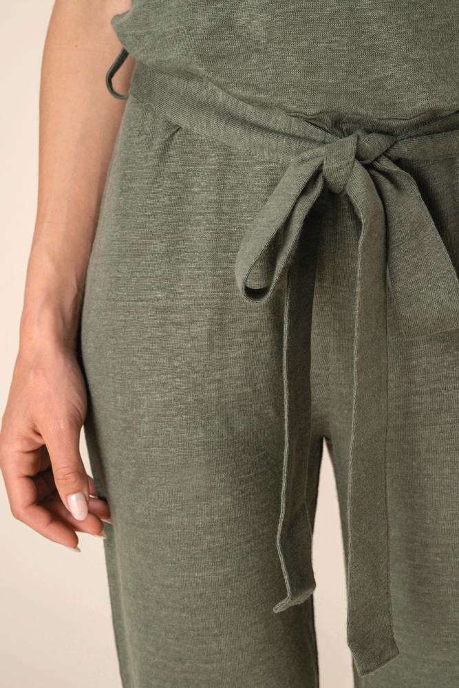 SP5004 - Tricot jumpsuit met korte mouwen voor dames in linnen
