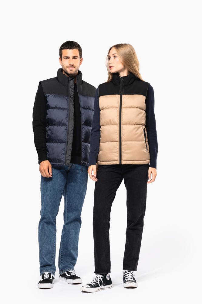 K6162 - Tweekleurige gewatteerde bodywarmer uniseks