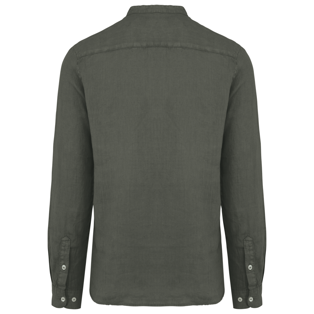 SP507 - Verwassen linen herenoverhemd met maokraag