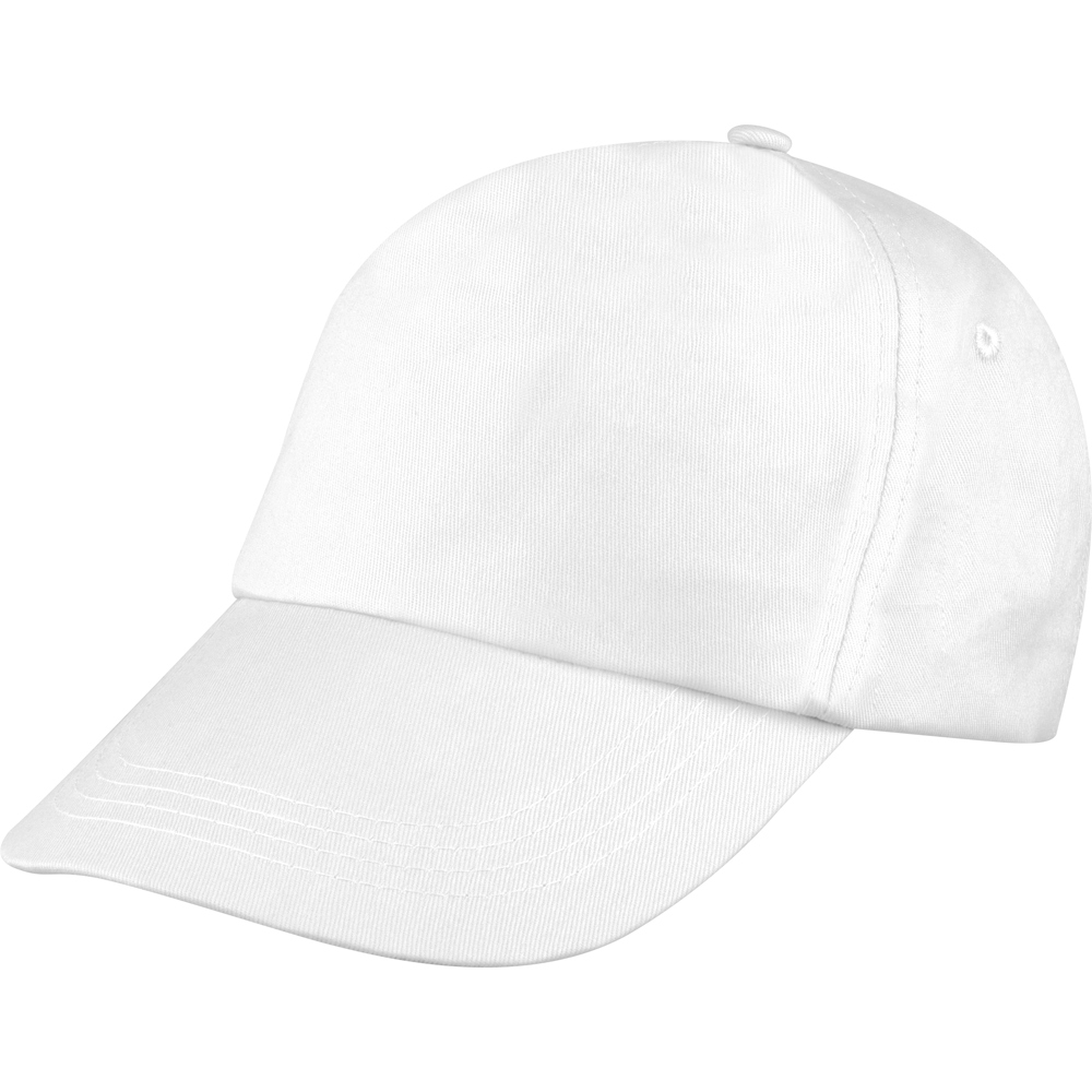 AZO-vrij katoenen baseball-cap, 5 panels - Wit