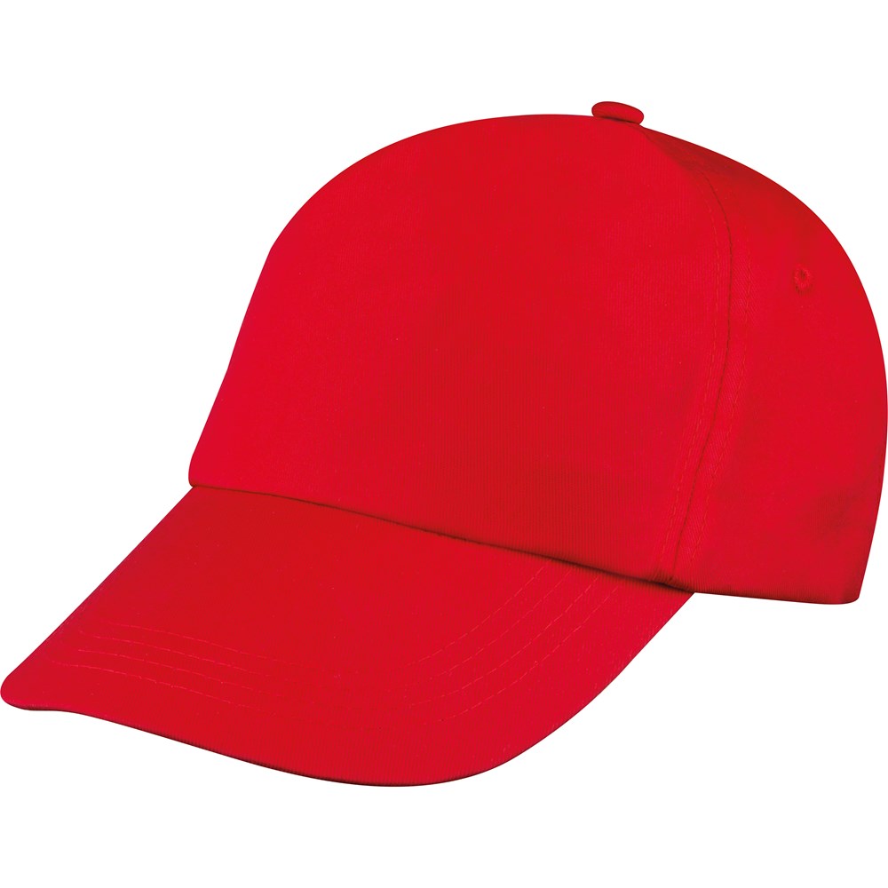 AZO-vrij katoenen baseball-cap, 5 panels - Rood