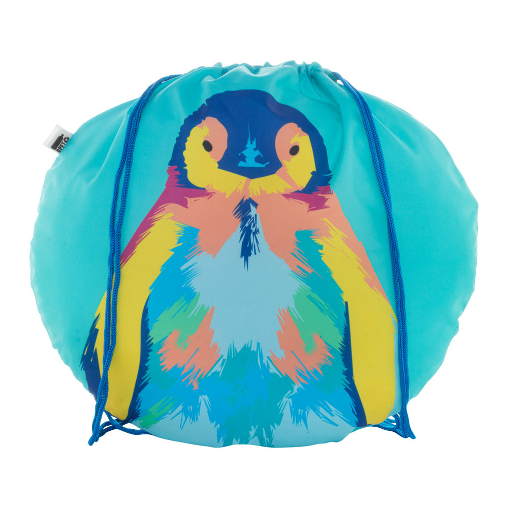 CreaDraw Circle - custom made tas met trekkoord - Blauw/Wit