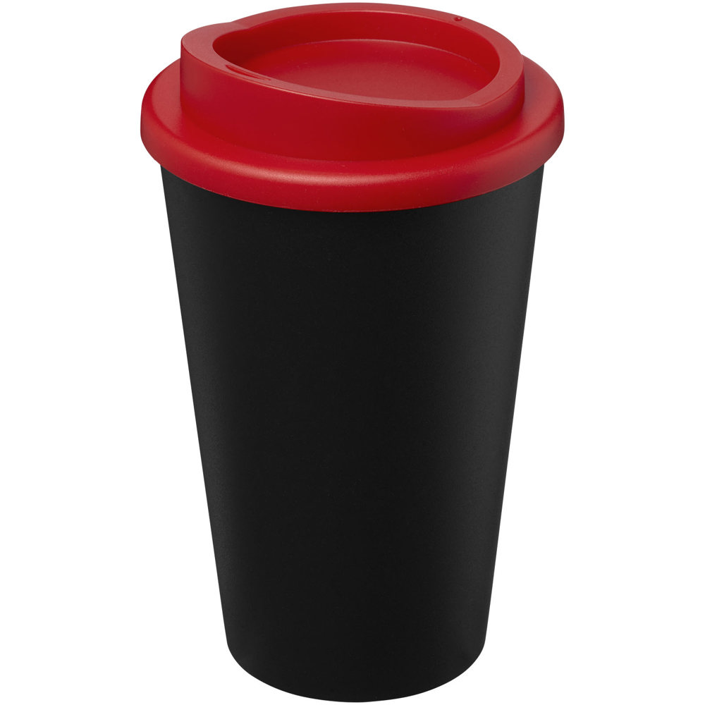 Americano® Eco 350 ml gerecyclede drinkbeker - Zwart, Rood
