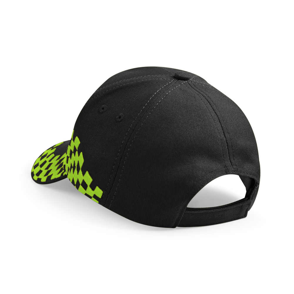B159 - Grand Prix Cap - Black / Lime Green