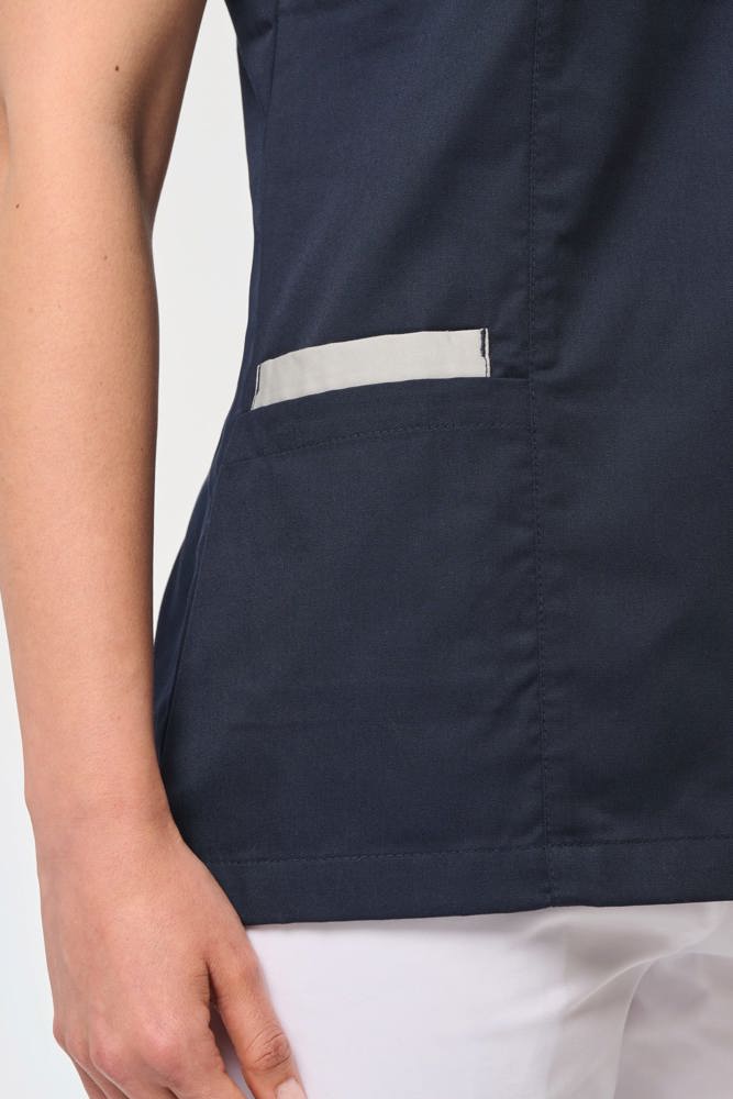 WK506C - Damesblouse in polykatoen met drukknopen