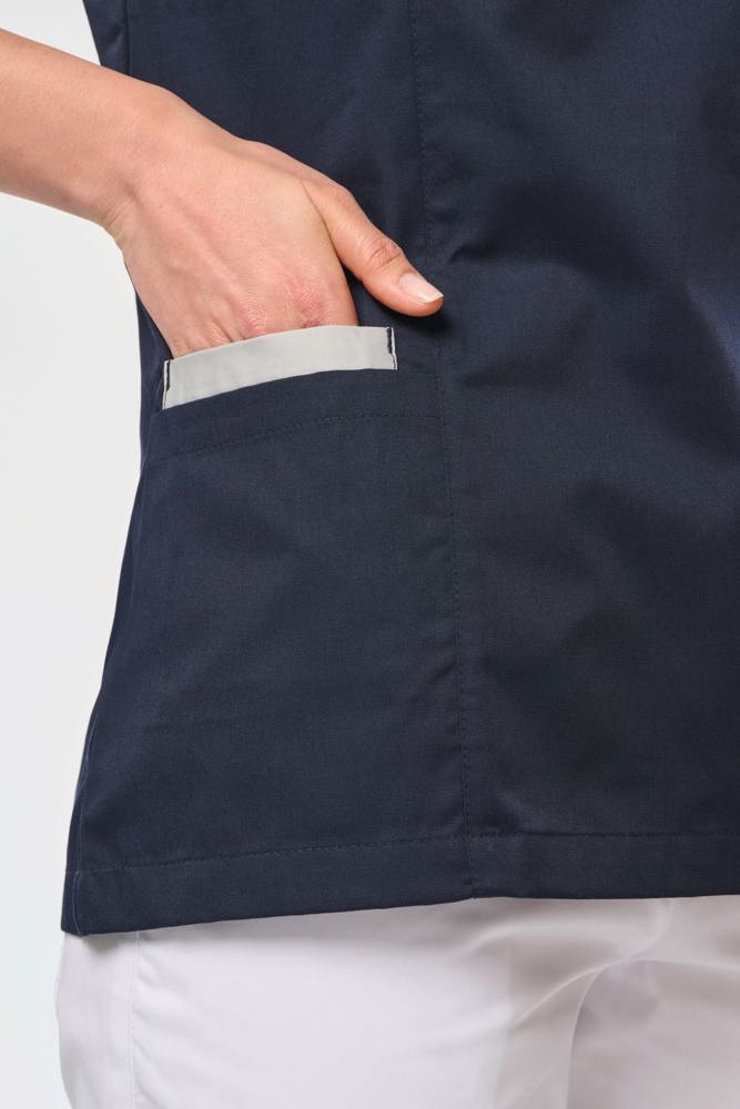 WK506C - Damesblouse in polykatoen met drukknopen