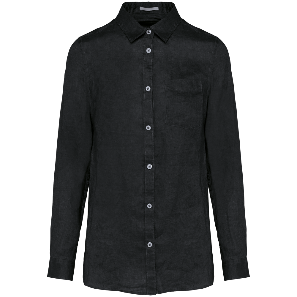 SP505 - Linnen damesblouse - Black