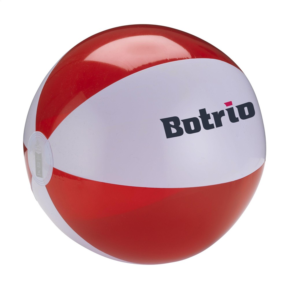 BeachBall Ø 30 cm - wit/rood