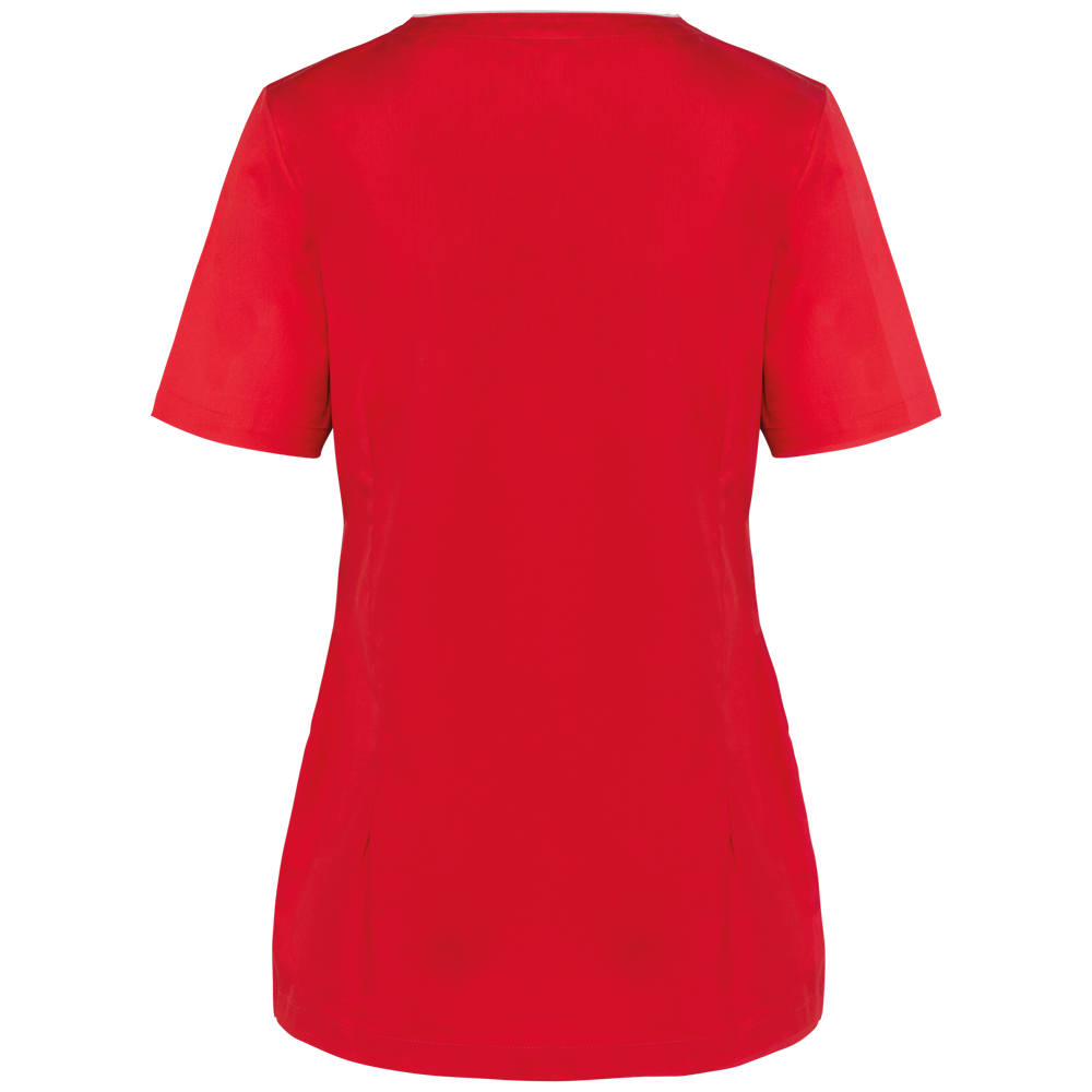 WK506C - Damesblouse in polykatoen met drukknopen