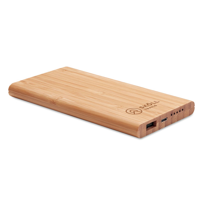 ARENA - Draadloze bamboe powerbank