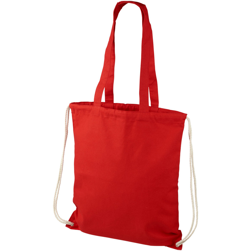 Eliza 240 g/m² katoenen rugzak met trekkoordsluiting 6L - Rood