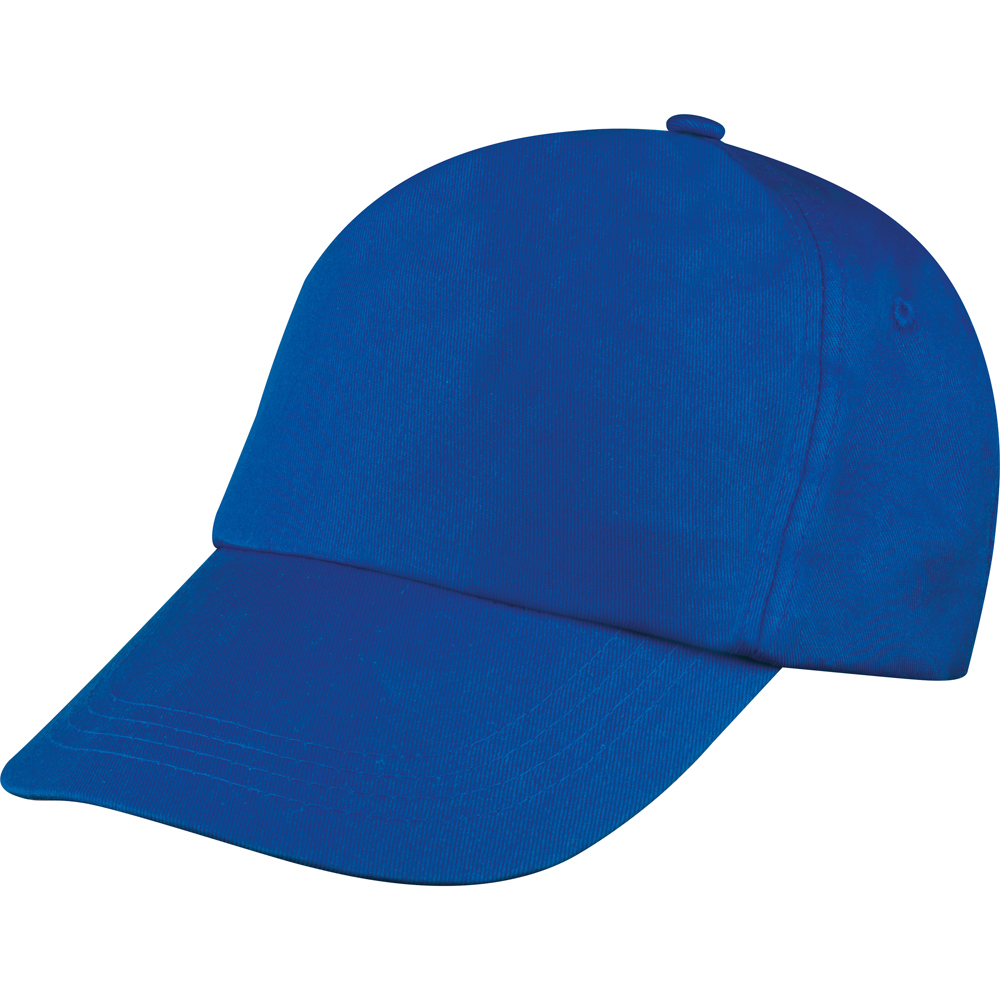 AZO-vrij katoenen baseball-cap, 5 panels - blauw