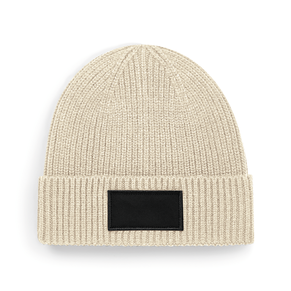 B442R - Trendy muts met patch - Oatmeal / Black
